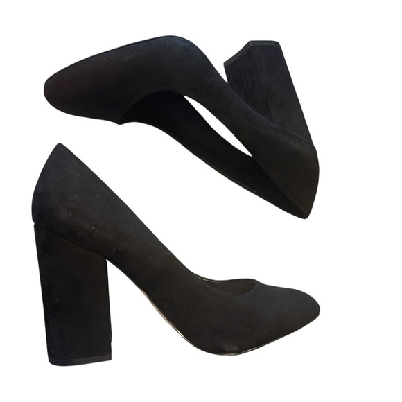 NWB Call it Spring Nubuck Suede Block Heel Almond Toe Suede Pumps Size 7.5 - Picture 1 of 7